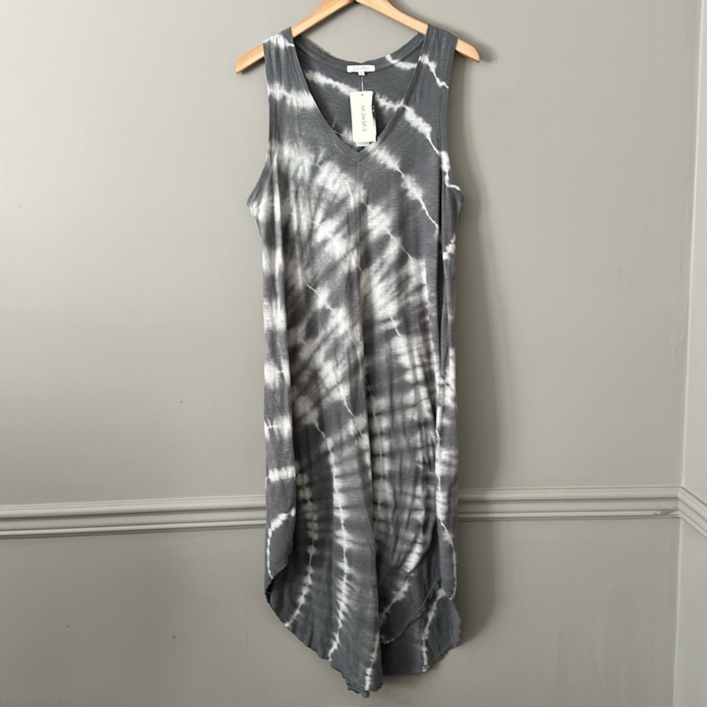 Evereve Z Supply Reverie Spiral Tie Dye Dress | L